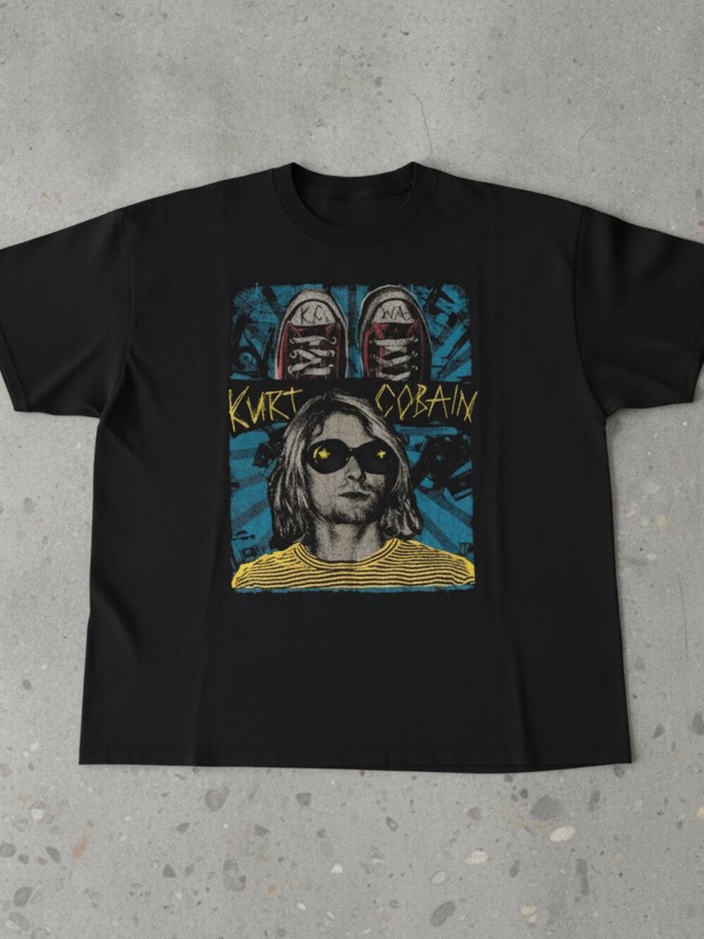 Kurt Cobain Graphic T-Shirt, Grunge Rock Band Tee, 90s Alternative Music Shirt
